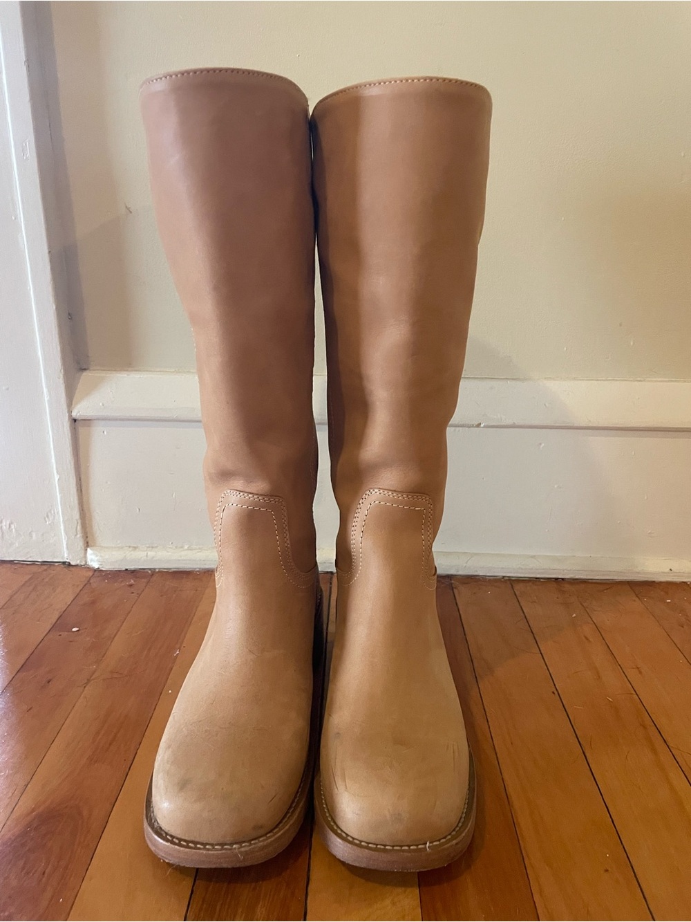 Steve Madden Riggs Tall Leather Campus style boot - Tan (size 7 W)